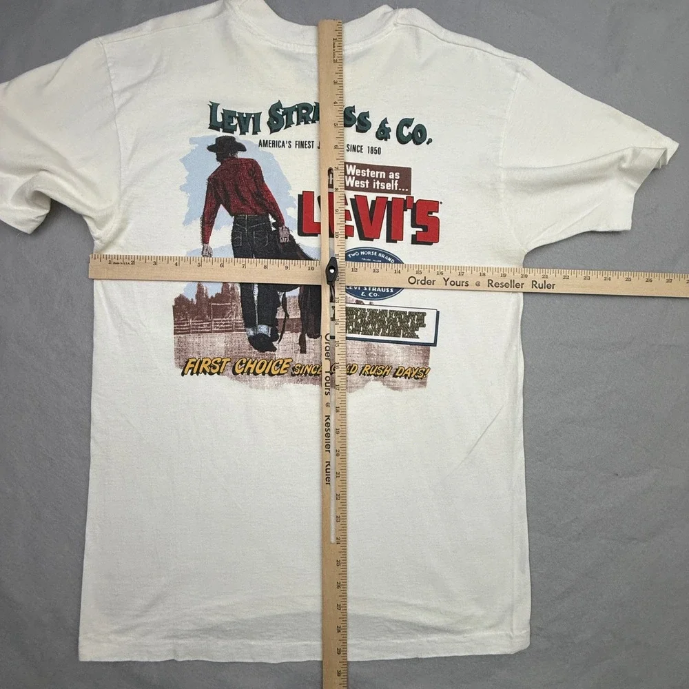 Levi's T-Shirt Mens Medium Vintage 80's Western Cowboy Graphic USA Single Stitch